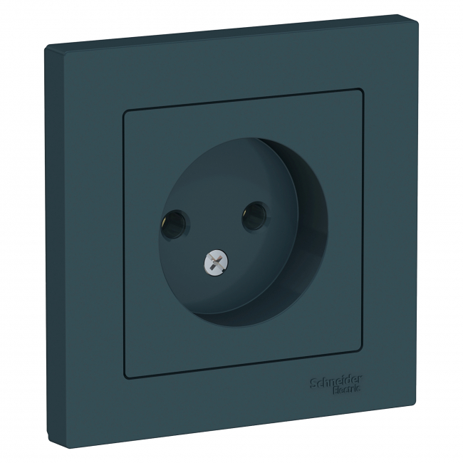 ATLAS DESIGN Розетка С/У 1-м б/з 16А в сборе изумруд Schneider Electric