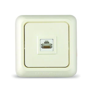 Олимп Розетка О/У 1-м компьютерная RJ45 кат.5е сл. кость UNIVersal