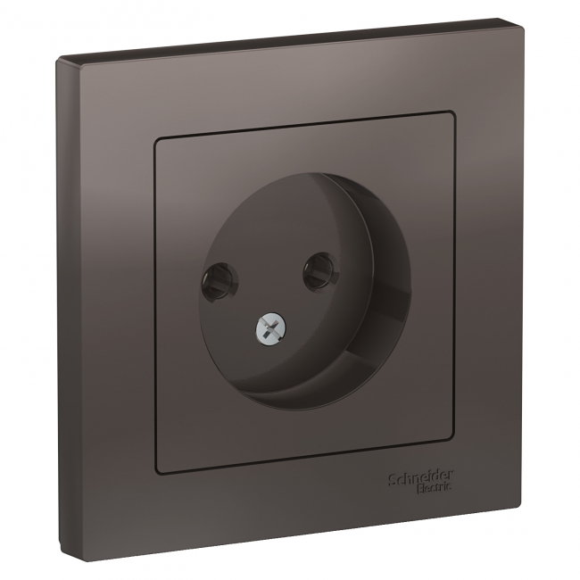 ATLAS DESIGN Розетка С/У 1-м б/з 16А в сборе мокко Schneider Electric