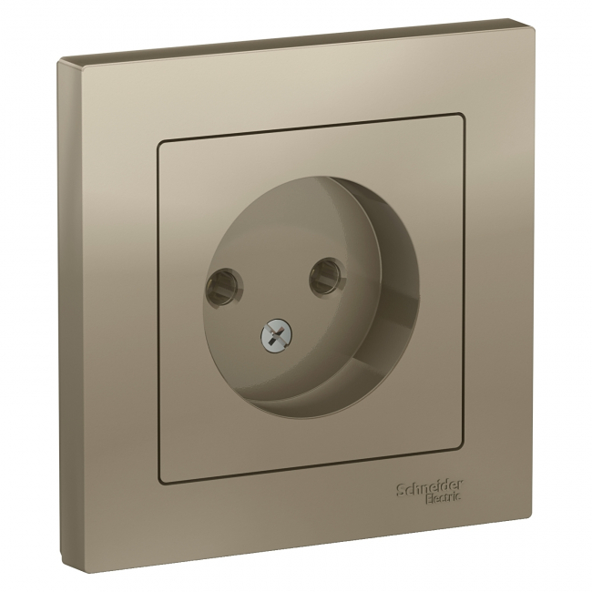 ATLAS DESIGN Розетка С/У 1-м б/з 16А в сборе шампань Schneider Electric