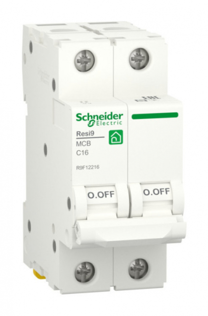 Автоматический выключатель RESI9 тип С 6кА 2п 16А Schneider Electric