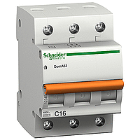 Автоматический выключатель Домовой тип С 4,5кА 3п 16А Schneider Electric