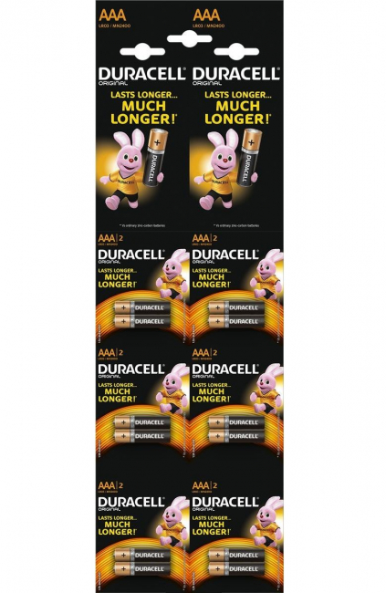 Элемент питания алкалиновый LR03-2BL BASIC 2х10 (блист.20шт) Duracell