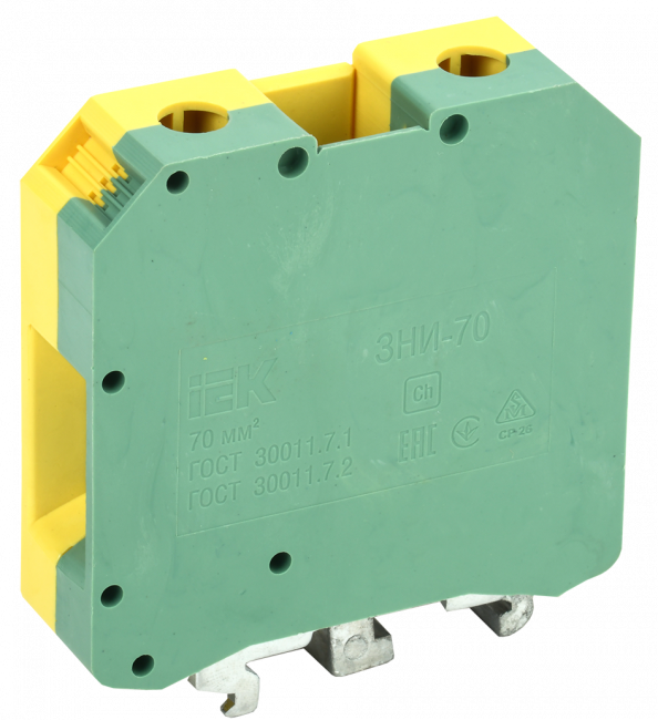 Зажим клеммный наборный ЗНИ-70мм 250А желто-зеленый IEK