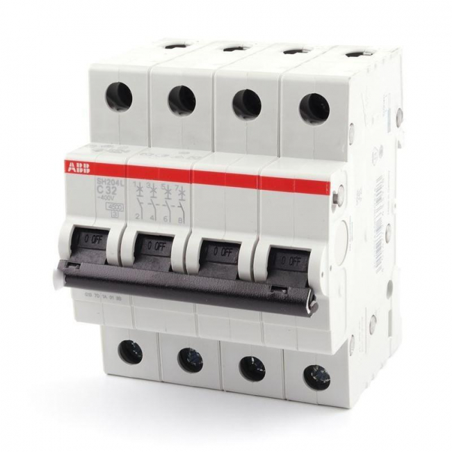 Автоматический выключатель Basic M тип С 4,5кА 4п 10А ABB