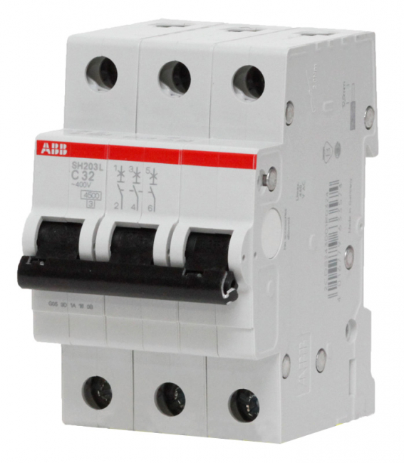 Автоматический выключатель SH203L тип С 4,5кА 3п 16А ABB