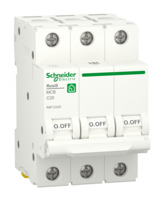 Автоматический выключатель RESI9 тип С 6кА 3п 20А Schneider Electric