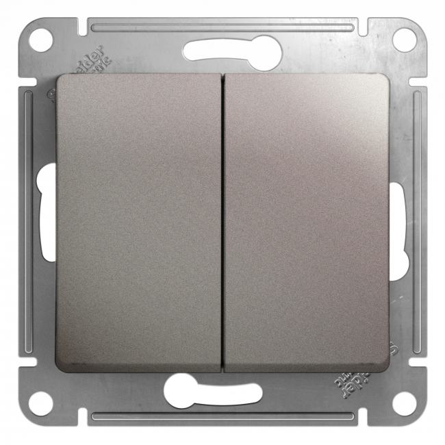 Glossa Переключатель С/У 2-кл. проходной 10А платина Schneider Еleсtric