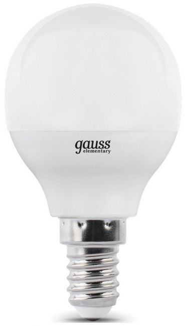 Лампа светодиодная Elementary G45 E14 220В 2700К 8Вт шар матовый GAUSS