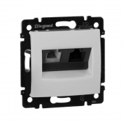 Valena Розетка С/У 2-м телефонная+компьютерная RJ11+RJ45 кат.5е бел. Legrand