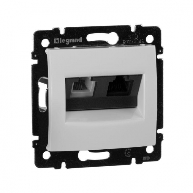 Valena Розетка С/У 2-м телефонная+компьютерная RJ11+RJ45 кат.5е бел. Legrand