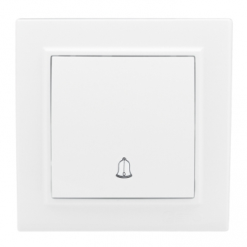 Минск Выключатель С/У кнопочный с cимволом звонка 10А IP20 бел. Basic EKF