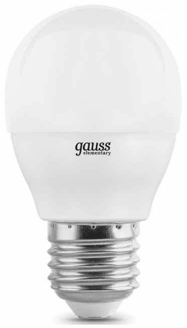 Лампа светодиодная Elementary G45 E27 220В 2700К 8Вт шар матовый GAUSS