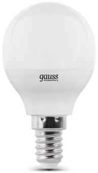 Лампа светодиодная Elementary G45 E14 220В 4100К 10Вт шар матовый GAUSS