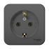 Blanca Розетка О/У 1-м с/з 16А антрацит Schneider Electrik