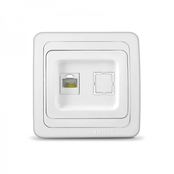 Валери Розетка С/У 1-м компьютерная RJ45 бел. UNIVersal