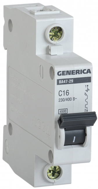 Автоматический выключатель GENERICA ВА47-29 тип С 4,5кА 1п 63А IEK