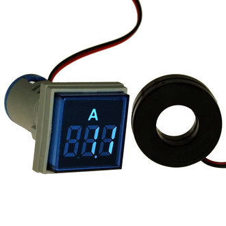 Индикатор цифровой DMS-224 LED амперметр 0-100А кольцевой датчик тока син. (AD16-22AMS B) RUICHI