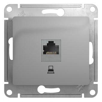 Glossa Розетка С/У 1-м компьютерная RJ45 кат.5е алюм. Schneider Еleсtric
