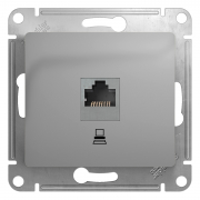 Glossa Розетка С/У 1-м компьютерная RJ45 кат.5е алюм. Schneider Еleсtric