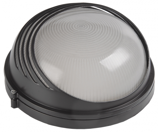 Светильник НПП Е27 1х100Вт 1107 круг черн. реснич. IP54 IEK