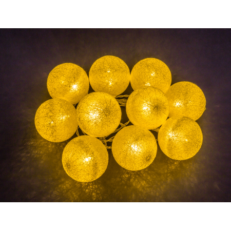 Гирлянда светодиодная Нить Золотые шарики (ткань)14 048 NGF-D010-10WW-2AA Navigator