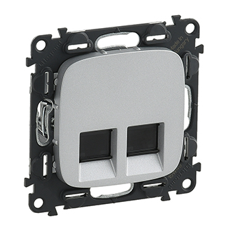 Valena Allure Розетка С/У 2-м компьютерная 2RJ45 кат.6е алюминий Legrand