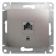 Glossa Розетка С/У 1-м компьютерная RJ45 кат.5е платина Schneider Еleсtric