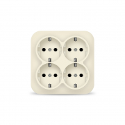 IONICH Розетка О/У 4-м с/з 10А IP20 квадрат сл. кость UNIversal IONICH Розетка О/У 4-м с/з 10А IP20 квадрат сл. кость UNIversal