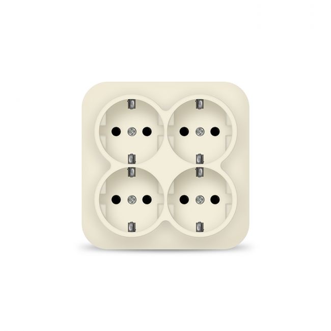 IONICH Розетка О/У 4-м с/з 10А IP20 квадрат сл. кость UNIversal IONICH Розетка О/У 4-м с/з 10А IP20 квадрат сл. кость UNIversal