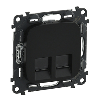 Valena Allure Розетка С/У 2-м компьютерная 2RJ45 кат.6е антрацит Legrand