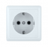 Розетка 1-м О/У з/к без шторок белый "Хит"