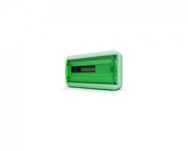 Бокс О/У ЩРH 18М прозрачная зеленая дверь 1 ряд (с клемм.) IP65 Tekfor