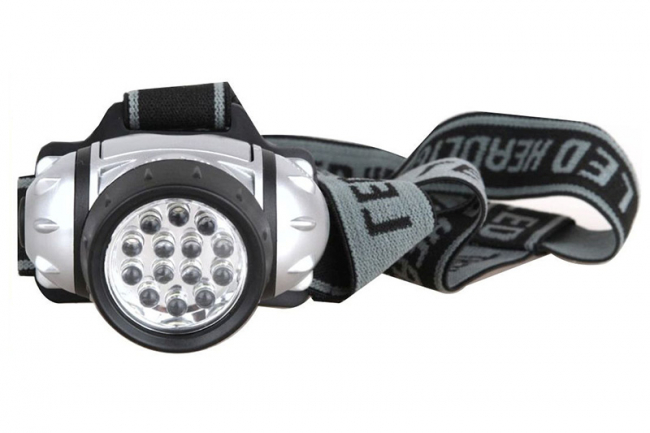 Фонарь светодиодный налобный LED 5352 (14LED 4 режима; 3хR03 метал.) Ultraflash
