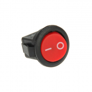 Выключатель клавишный 250В 3А (2с) ON-OFF круглый красный Micro (RWB-105, SC-214) Rexant