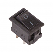 Выключатель клавишный 250В 3А (2с) ON-OFF черный Micro (RWB-101) Rexant