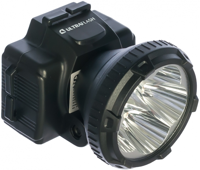 Фонарь светодиодный налобный аккум. LED 5365 (220В 5LED 2 режима; черн.) Ultraflash
