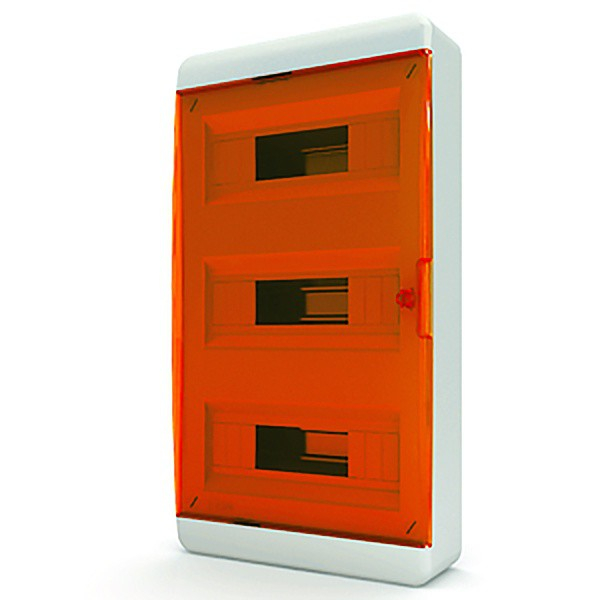 Бокс О/У ЩРH 36М прозрачная оранжевая дверь 3 ряда (с клемм.) IP65 Tekfor