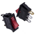 Выключатель клавишный 250В 15А KCD3-101N-C3-R/3P on-off красный с подсв. RUICHI