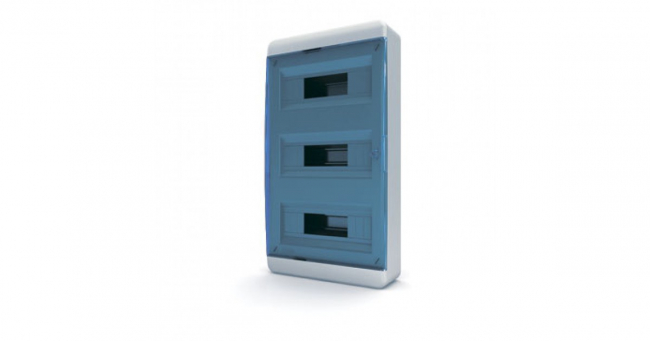 Бокс О/У ЩРH 36М прозрачная синяя дверь 3 ряда (с клемм.) IP65 Tekfor