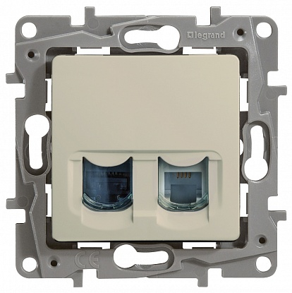 Etika Розетка С/У 2-м RJ11/RJ45 сл.к. Legrand