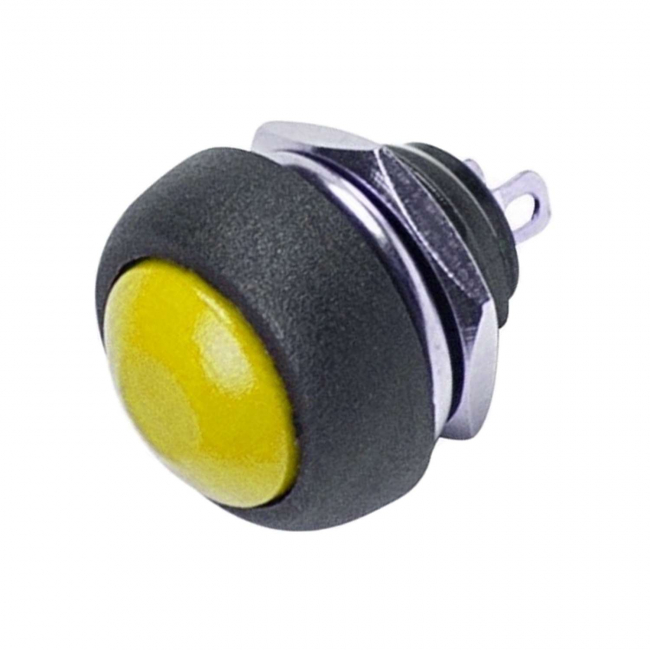 Кнопка мини 250В 1А (2с) (ON)-OFF Б/Фикс желт. Micro (PBS-33В) Rexant