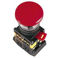 Кнопка АЕАL-22 "Грибок"с фиксацией d22мм 230В 1з+1р красный IEK