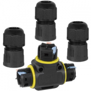 Коннектор кабельный герметичный, пружинно-зажимной монтаж тройник (клеммник 2PIN) SP20-2P IP68 RUICHI Коннектор кабельный герметичный, пружинно-зажимной монтаж тройник (клеммник 2PIN) SP20-2P IP68 RUICHI