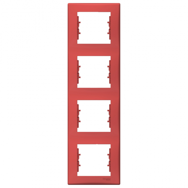 Sedna Рамка 4-м вертикал. красный Schneider Electric