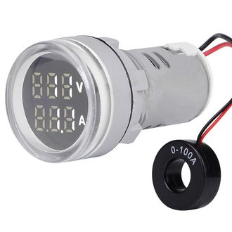 Индикатор цифровой DMS-231 LED вольтамперметр (AC) 0-100А, - 50-500В бел. RUICHI
