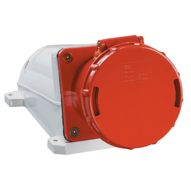 Розетка стационарная О/У ССИ-134 3P+РE 63А 380В IP54 IEK